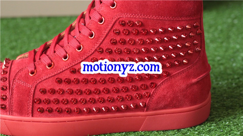 Super High End Christian Louboutin Flat Sneaker High Top Red(With Receipt)